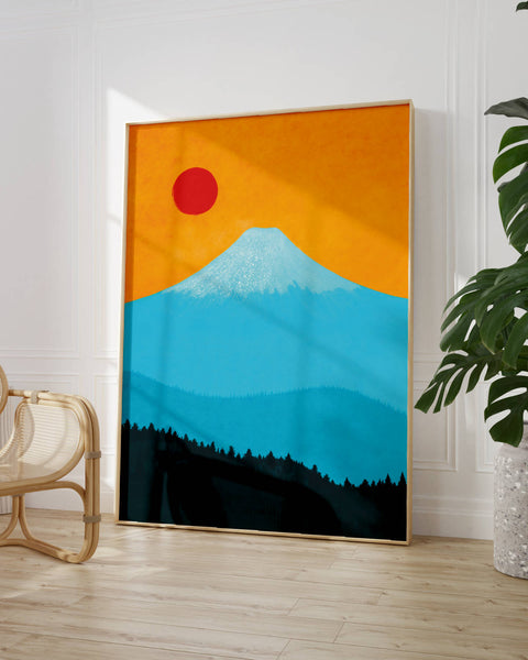 Turquoise Fuji-san Canvas