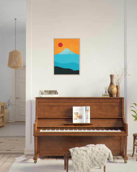Turquoise Fuji-san Poster