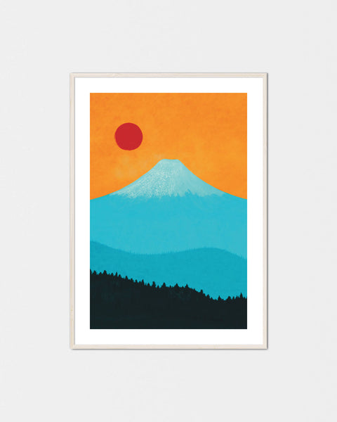 Turquoise Fuji-san Poster