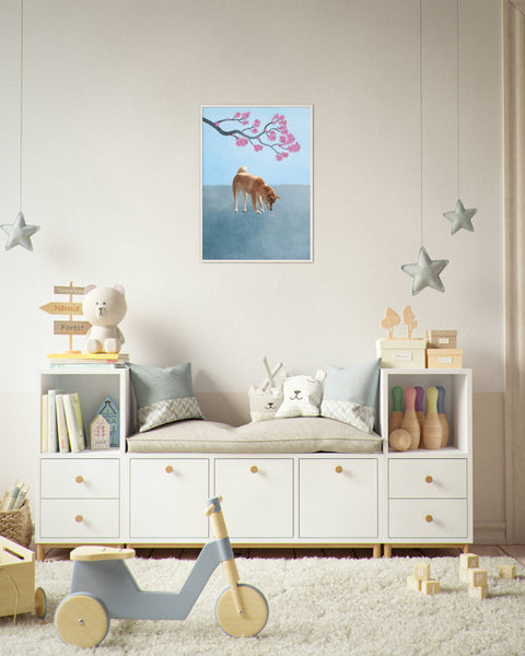 Sakura no Shita Shiba Inu Poster