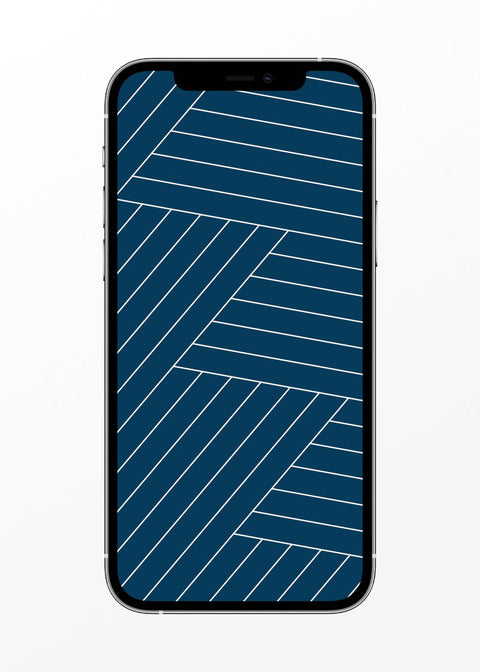 Zen Zigzag Whitelines Prussian Blue Wallpaper