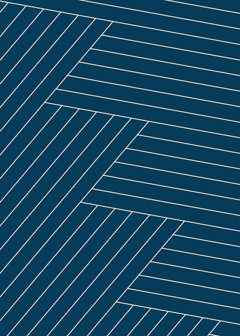 Zen Zigzag Whitelines Prussian Blue Wallpaper